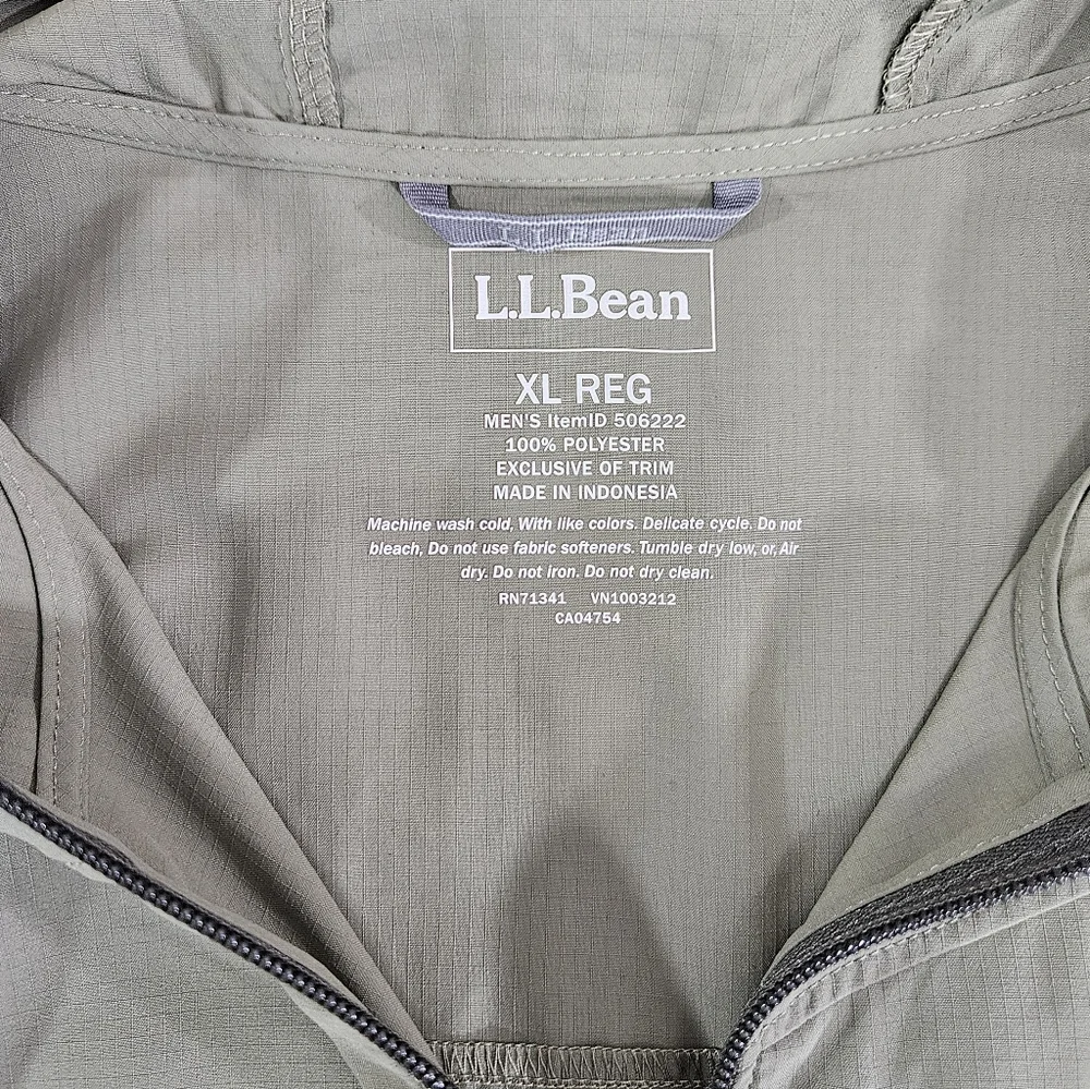 L.L. Bean Green Light Weight No Fly Zone Jacket Mens Size X Large